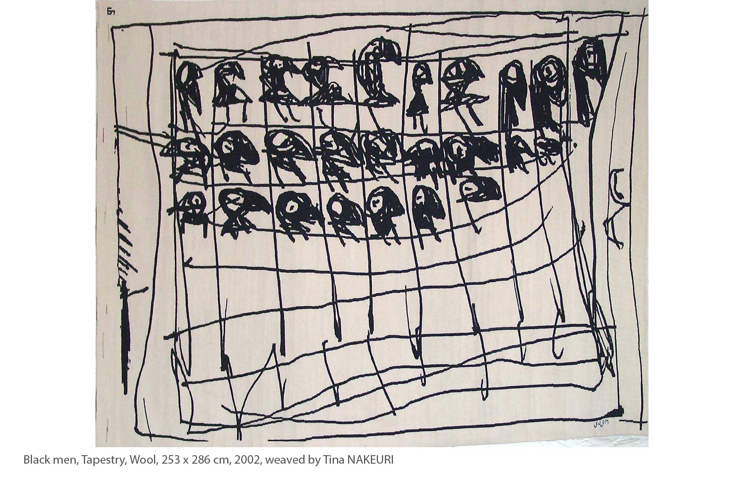 KAKO-Black-men-Tapestry-Wool-253-x-286-cm-2002-weaved-by-Tina-NAKEURI